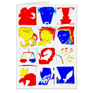 Cartão dos símbolos da astrologia