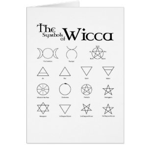 Cartão dos símbolos de Wicca