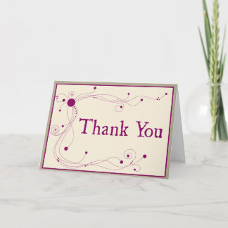 Cartão Dots and Swirls - Thank You card