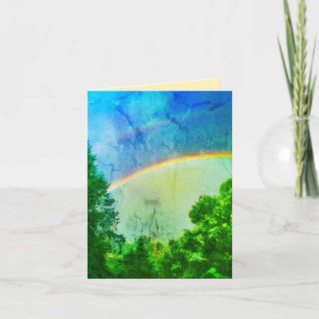 CARTÃO DOUBLERAINBOW VERDE GREETING CARD (Frente)