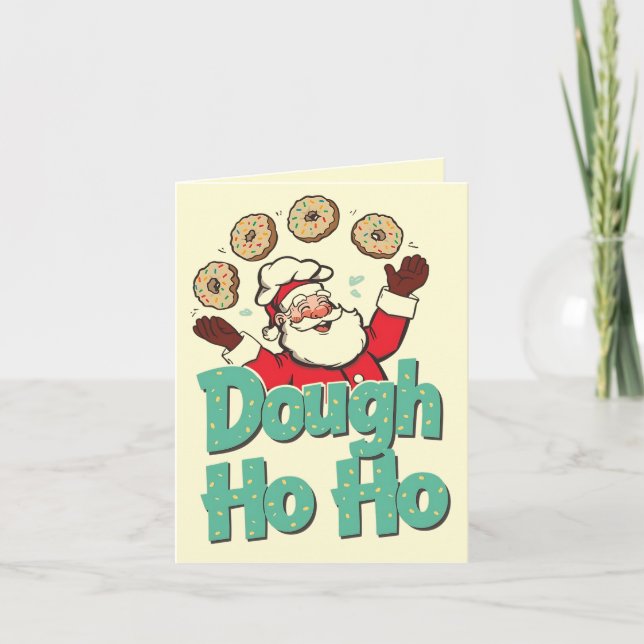 Cartão Dough Ho Ho – Piada engraçada de Natal com Donut  (Frente)