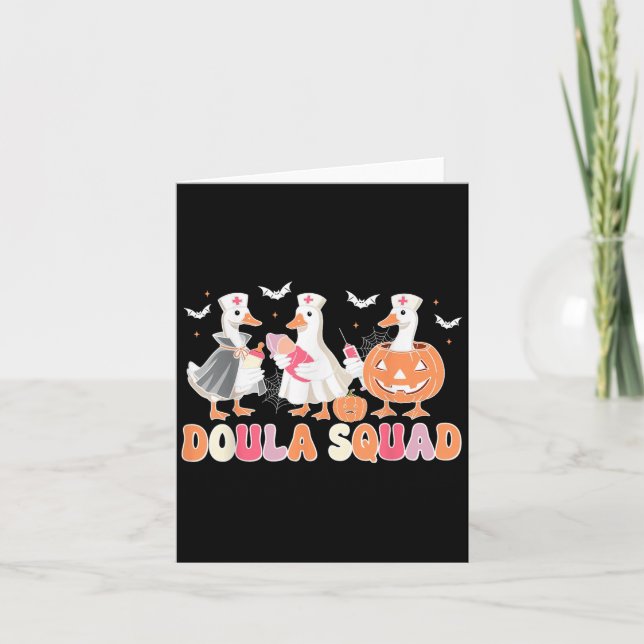 Cartão Doula Squad Goose Spooky Aleitamento de Halloween (Frente)