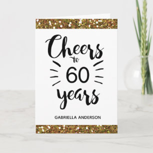 Cartão Dourada alegria aos 60 anos de aniversário
