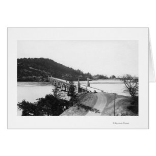 Cartão Dourada Beach, ponte Oregon sobre o rio Rogue