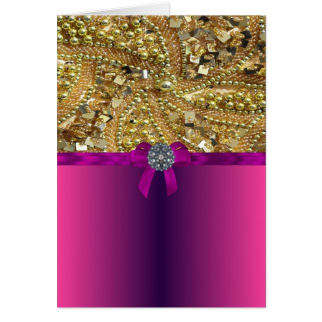 Cartão Dourada blusa e magenta (Frente)