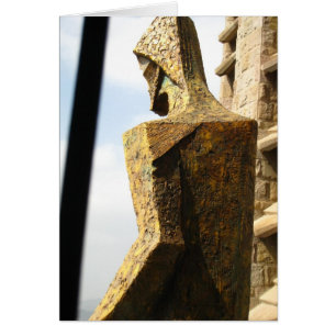 Cartão Dourada Estátua de Gaudi Jesus