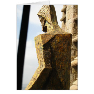 Cartão Dourada Estátua de Gaudi Jesus