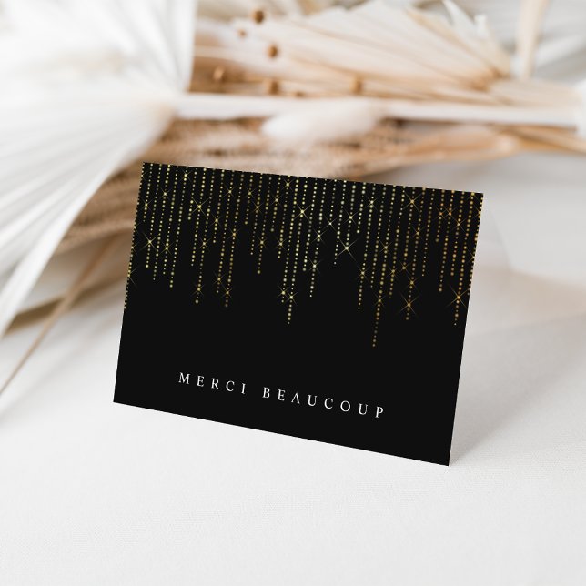 Cartão Dourada Marquee Obrigado (Criador carregado)