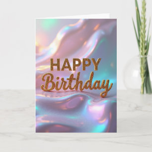 Cartão Dourado Alegre Glitter