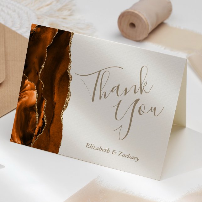 Cartão Dourado Casamento De Imersão De Laranja Queimada - (Criador carregado)