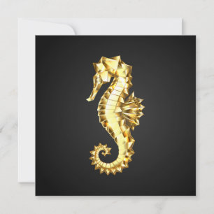 Cartão Dourado Cavalo de Mar Poligonal