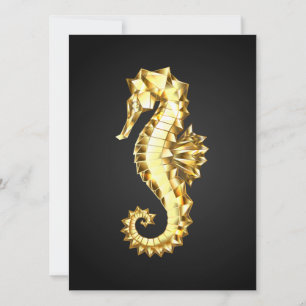Cartão Dourado Cavalo de Mar Poligonal