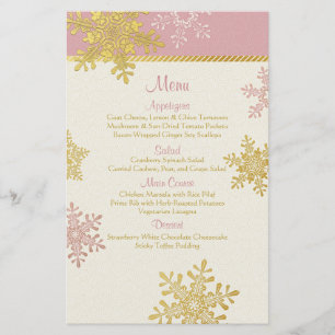 Cartão Dourado cor-de-rosa do menu do casamento n