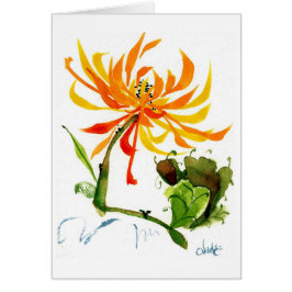 Cartão dourado da aguarela da escova do chinês da