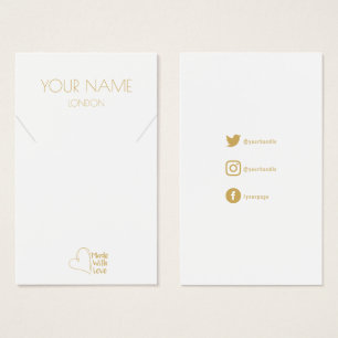 Cartão Dourado de colar cardíaco ou pulseira