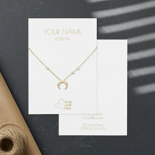 Cartão Dourado de colar cardíaco pequeno ou de pul