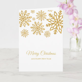 Cartão Dourado e branco minimalista elegante Natal