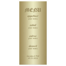 Cartão Dourado elegante elegante do menu