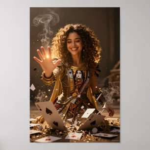 Cartão Dourado Enchantress Arte Mágica Poster