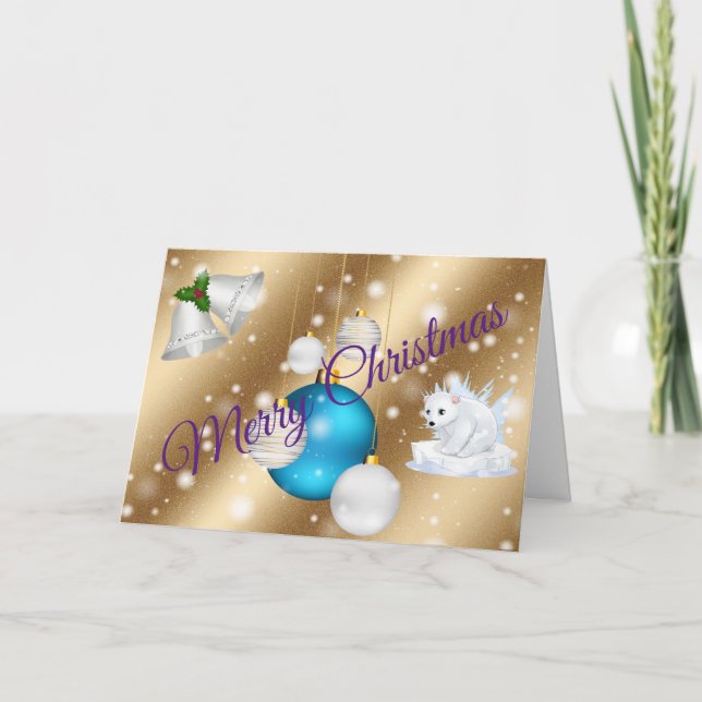 Cartão Dourado Feliz Natal (Frente)