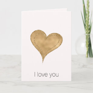 Cartão Dourado Glam Glitter Heart