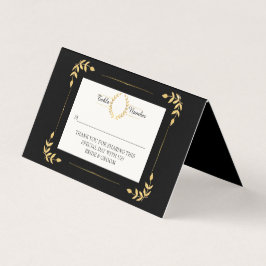 Cartão Dourado Laurel Leaf Wreath Modern Place