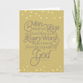 Cartão Dourado Matthew 4:4 Palavra de Deus