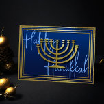 Cartão Dourado Menorah Hanukkah<br><div class="desc">Itens temáticos de feriado projetados por Umua. Impresso e enviado pela Zazzle ou suas afiliadas.</div>