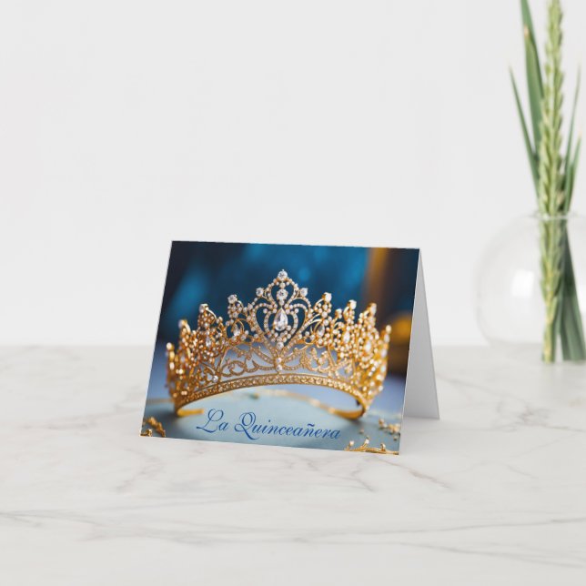 Cartão Dourado Quinceanera (Frente)