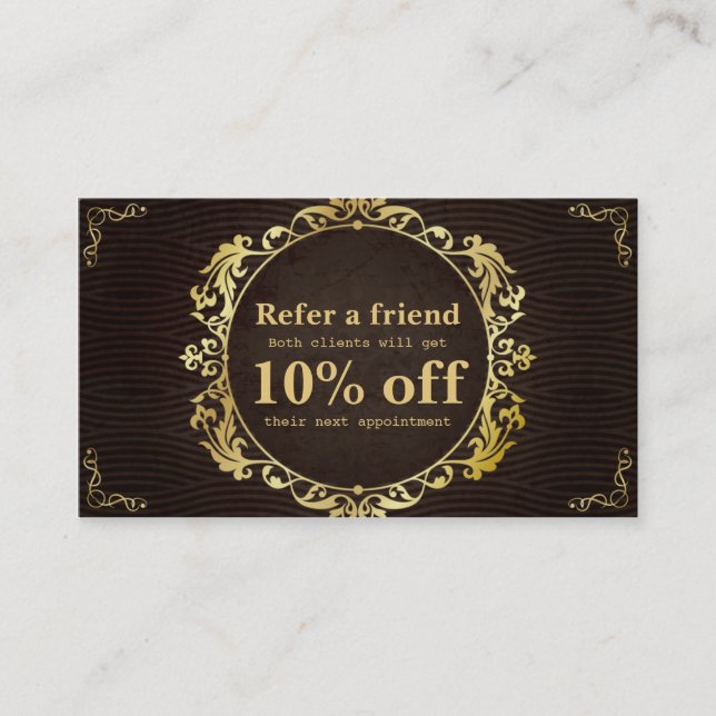 Cartão Dourado retro de luxe da referência do (Frente)