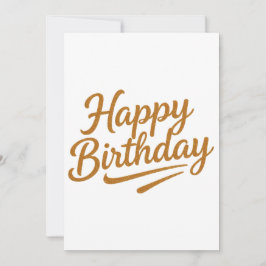 Cartão dourado tipografia feliz aniversário