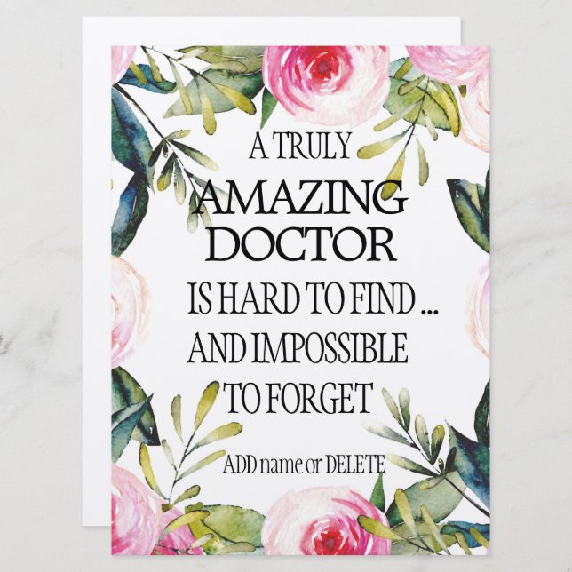 Cartão Doutor Deixando Presente Obrigado Adeus Apreciação (Frente/Verso)