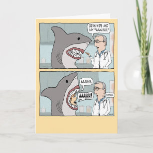 Cartão Doutor Engraçado dá ao Tubarão uma checagem no ani