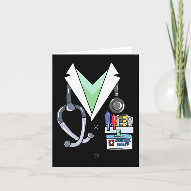 Cartão Doutor White Lab Casaco Costume Halloween Médico (Frente)