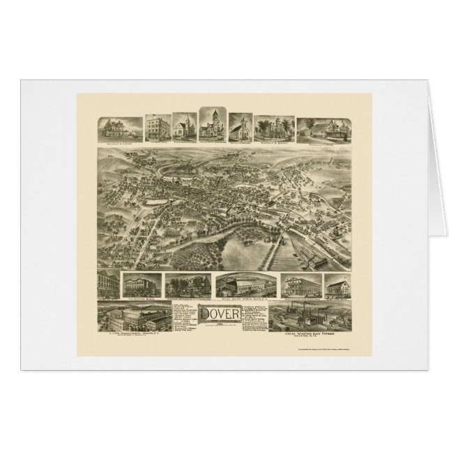 Cartão Dôvar, mapa panorâmico de NJ - 1903 (Frente Horizontal)