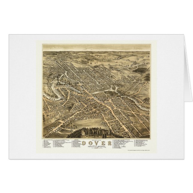 Cartão Dôvar, mapa panorâmico do NH - 1877 (Frente Horizontal)