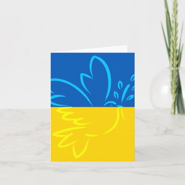 Cartão Dove of Peace: Ucrânia Harmony Greeting Card (Frente)