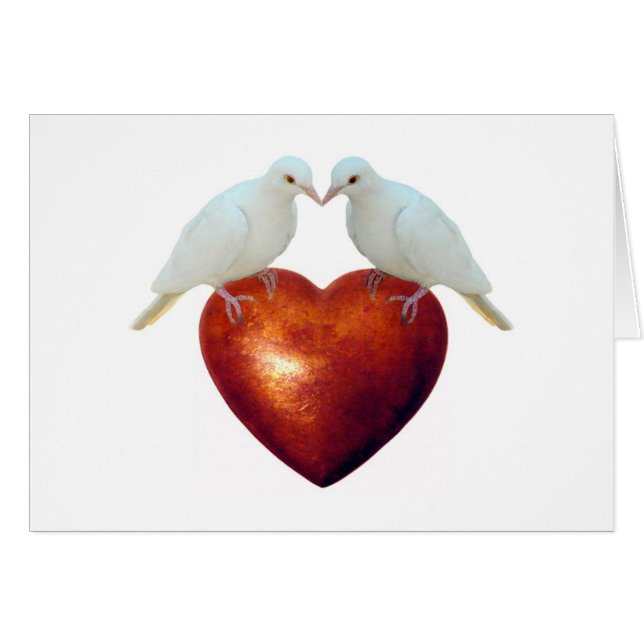 Cartão Doves on Heart (Frente Horizontal)
