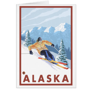 Cartão Downhill Snow Skier - Alasca