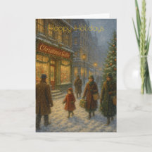 Downtown Big City Christmas Custom Christmas Card