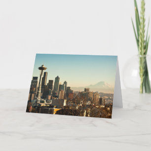 Cartão Downtown Seattle skyline and Space Needle