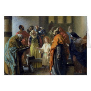 Cartão Doze-ano Jesus idoso no templo, 1851