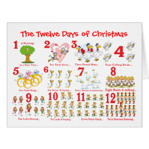 Cartão Doze dias do Natal