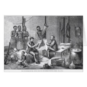 Cartão Dr. David Livingstone (1813-73) e Sr. Henry Mort