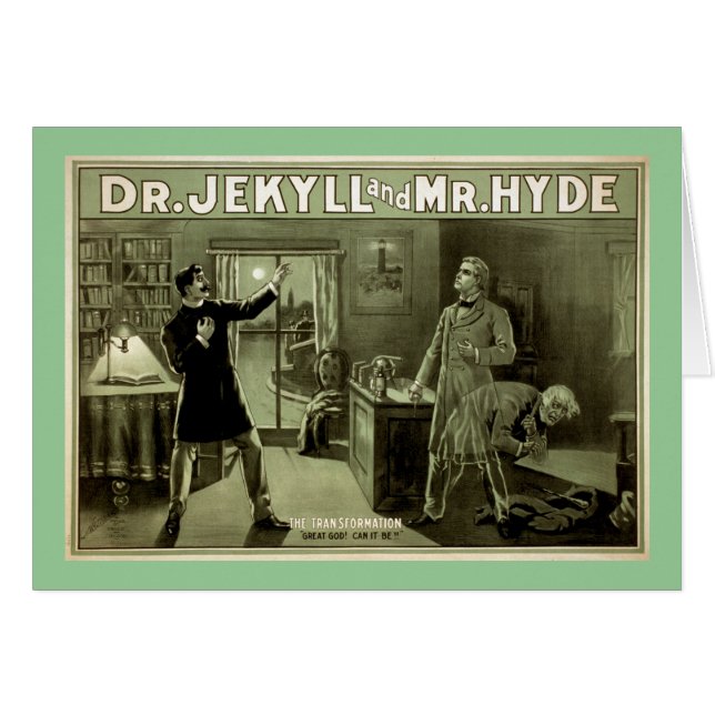 Cartão Dr. Jekyll Vintage Teatro Poster (Frente Horizontal)
