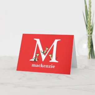 Cartão Dr. Seuss ABC: Carta M - Branco   Adicione seu nom