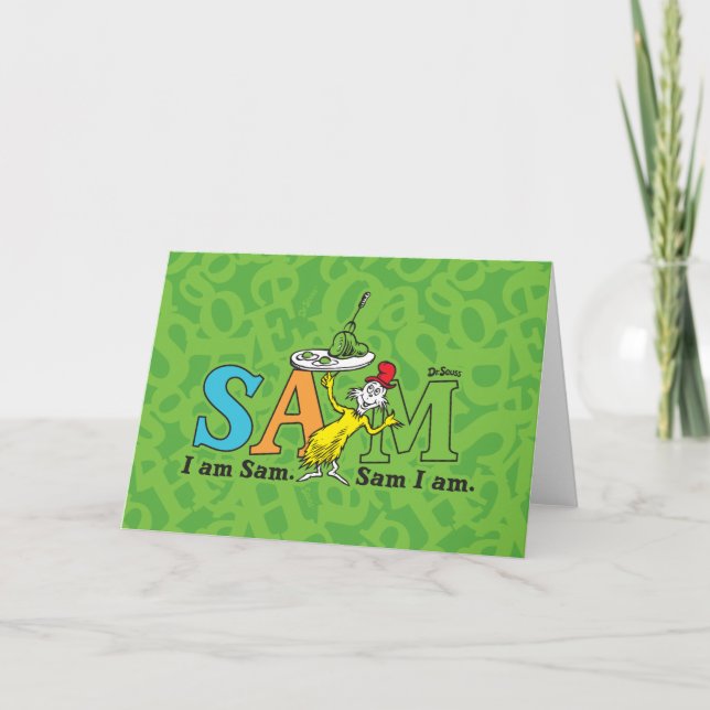 Cartão Dr. Seuss | Eu sou Sam. Sam eu sou. (Frente)