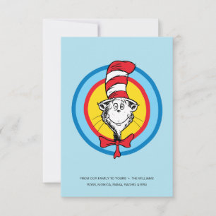 Cartão Dr. Seuss Gato no Chapéu Gráfico da Cabeça