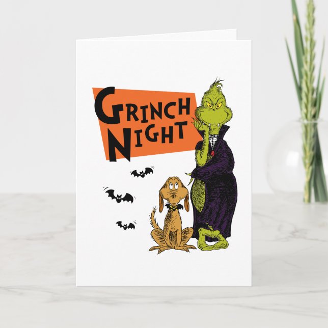 Cartão Dr. Seuss | Noite do Grinch no Halloween Gráfico (Frente)