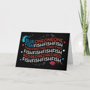 Cartão Dr. Seuss Peixe Vermelho Peixe Azul Gráfico da B